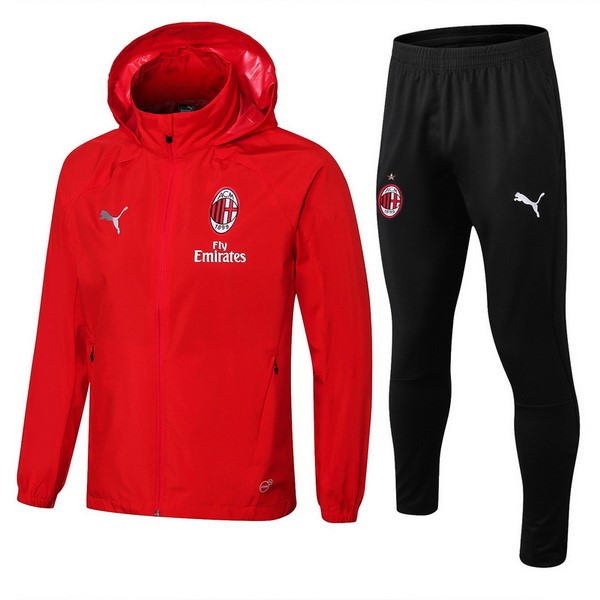 Windjacke Set Komplett AC Milan 2018-19 Rote Fussballtrikots Günstig